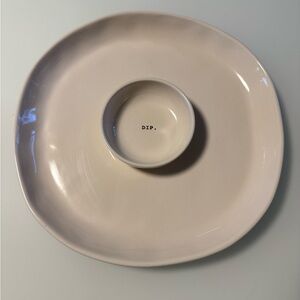 HTF Rae Dunn Cream Ceramic “Dip” Platter